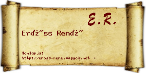 Erőss René névjegykártya